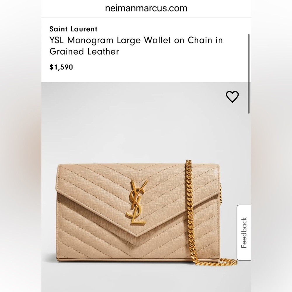 Sold-YSL Cassandre Flap Wallet on Chain - Picture 9 of 12